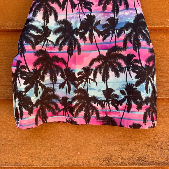 More Than Magic Girls Sleepwear Top Pink Blue Tropical Palm Tree Print Size 7/8 - Picture 5 of 8